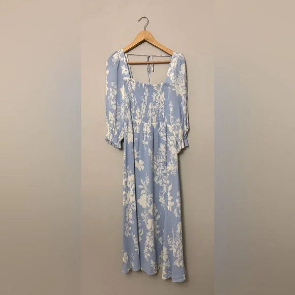 Reformation Fable Floral Smocked Midi Dress – Size Large - Picture 2 of 8